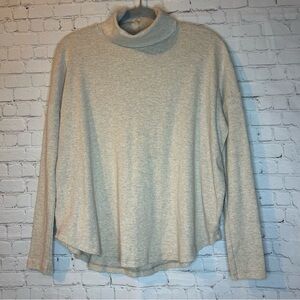 Aerie Oatmeal Heather Turtleneck Shirt Size X Small